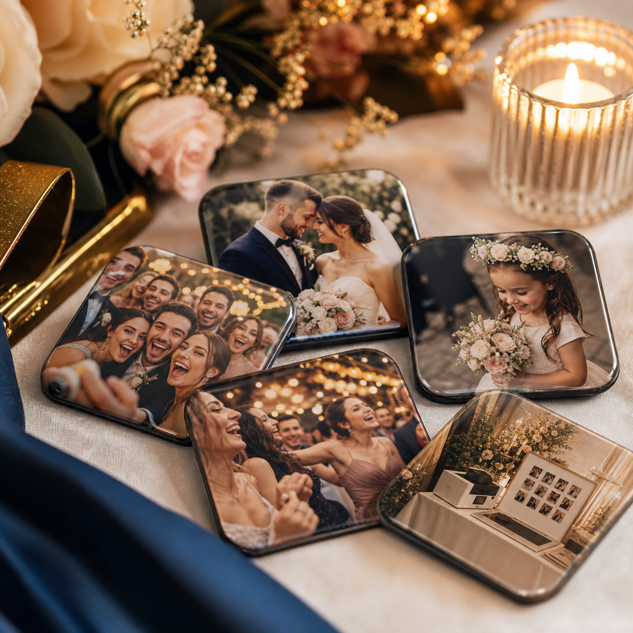Wedding guest group magnet mockup